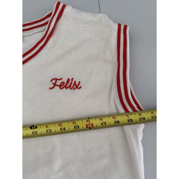 Vintage Felix The Cat Universal Studios Vest Large White Red Womens Embroidered - Picture 6 of 9